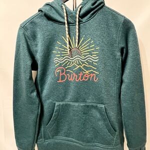 Burton Woman’s XS Teal Hoodie with Sunrise Graphic